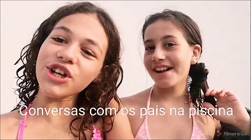 Conversas com os pais na piscina