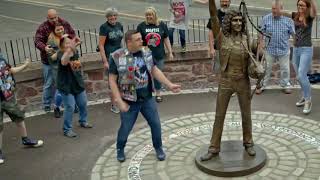 Aerial Britain  Kirriemuir & Bon Scott Statue