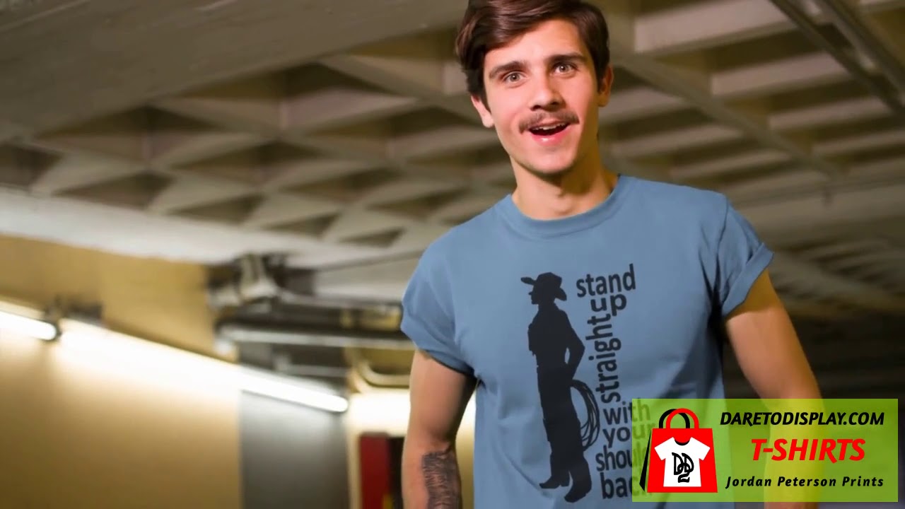 jordan peterson t shirt - jeans girl with "clean your room" jordan peterson style white t-shirt