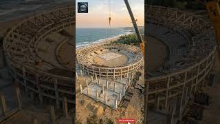 Coastal Mega Football Stadium, From Sand to Spectacle 🏟️ #ukstructurestudio #home #football  #viral