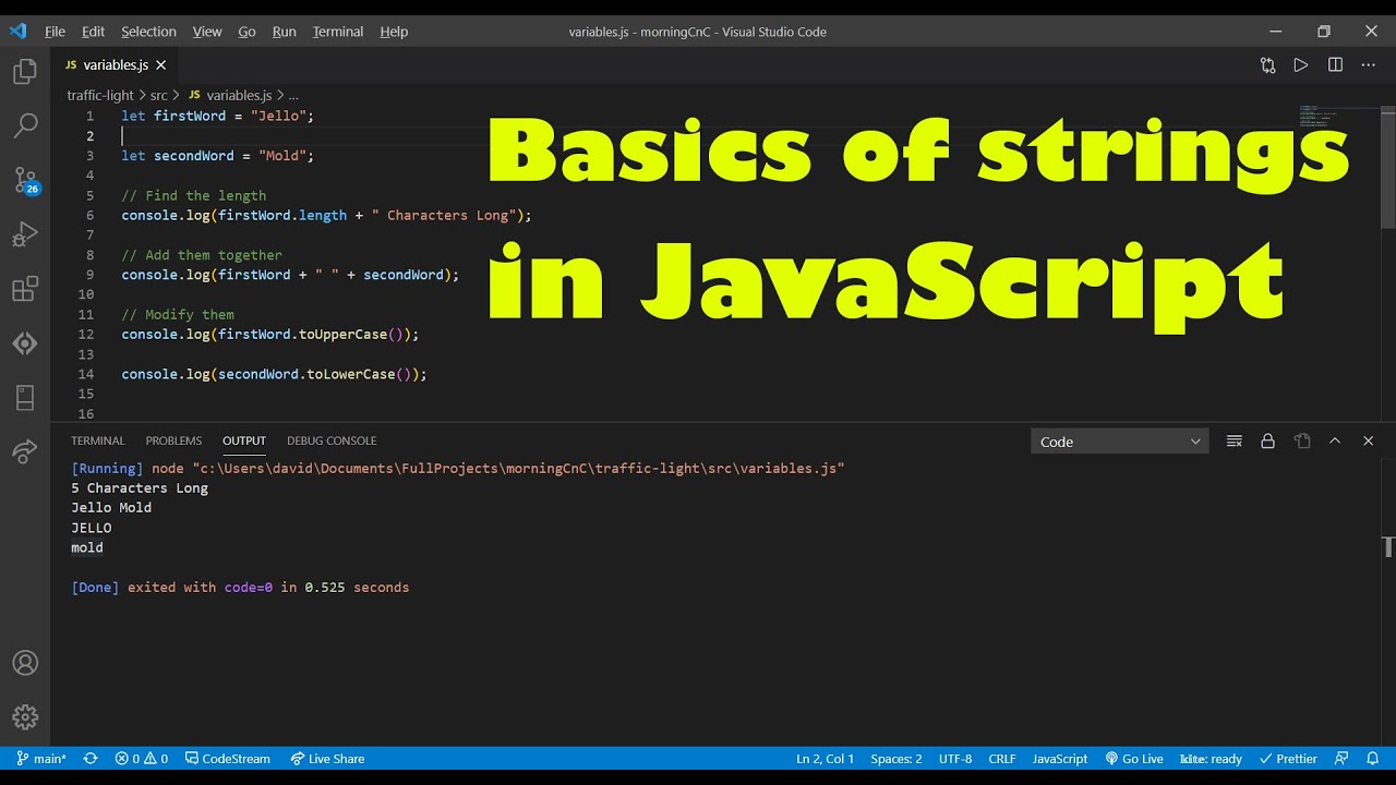 Basics of strings in JavaScript! - YouTube