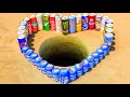 Many Monster Cans, Coca Cola Zero, Sprite, Pepsi & Other Sodas vs Mentos Love in Underground!