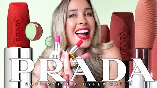 New PRADA Lipsticks : Swatches of both SOFT MATTE & HYPER MATTE in Many Shades screenshot 5