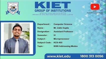B.Tech_CSE/CS/IT/CSIT_4Sem | 8086 Addressing modes| Prof. Zatin Gupta