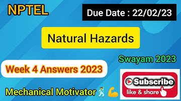 Natural Hazards | Week 4 Quiz | Assignment 4 Solution | NPTEL | SWAYAM 2023