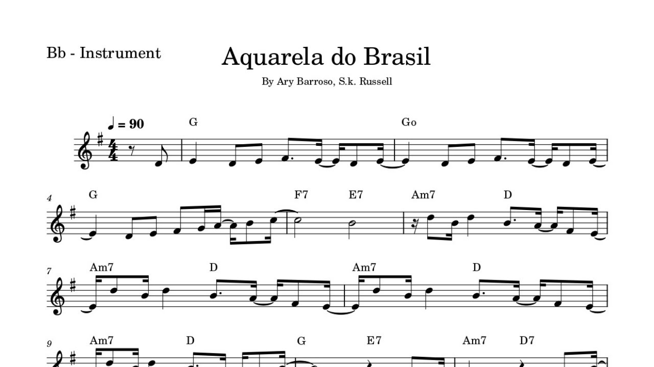 Aquarela do Brasil (Ary Barroso) - Brazilian Sheet Music - Bb trumpet