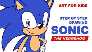 Step by step learn to draw SONIC The Hedgehog - fast and easy way - Art for kids #sonicthehedgehog screenshot 3