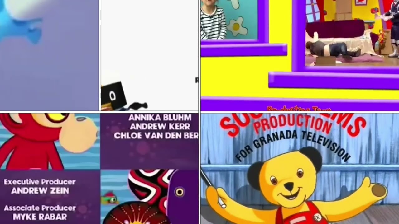 Blue's Clues, Justin's House, Midnight Horror School, Pecola, Sooty, Tinga Tinga Tales Credits Remix