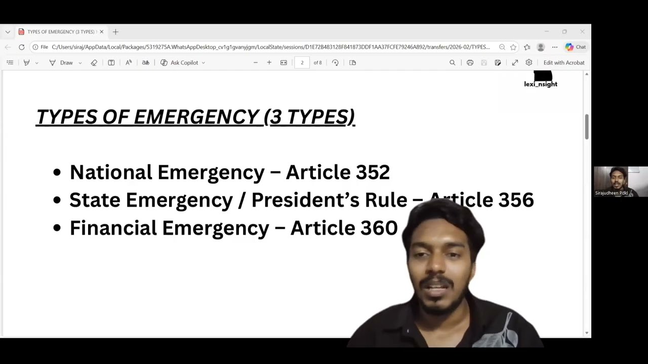 Emergency Provisions in Indian Constitution. Lex insight's Free Class 