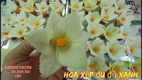 Cách cắt tỉa hoa quả/ hướng dẫn làm hoa xếp từ trái đu đủ/ papaya carving