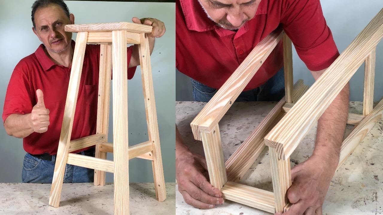 Taburete de cocina plegable de madera, taburete de bar plegable sin  respaldo de altura de mostrador, barra de desayuno de bambú con reposapiés,  no es