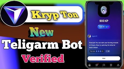 Kryp Ton Airdrop telegram bot II Backed  By Ton blockchain II verified project best mininig airdrop