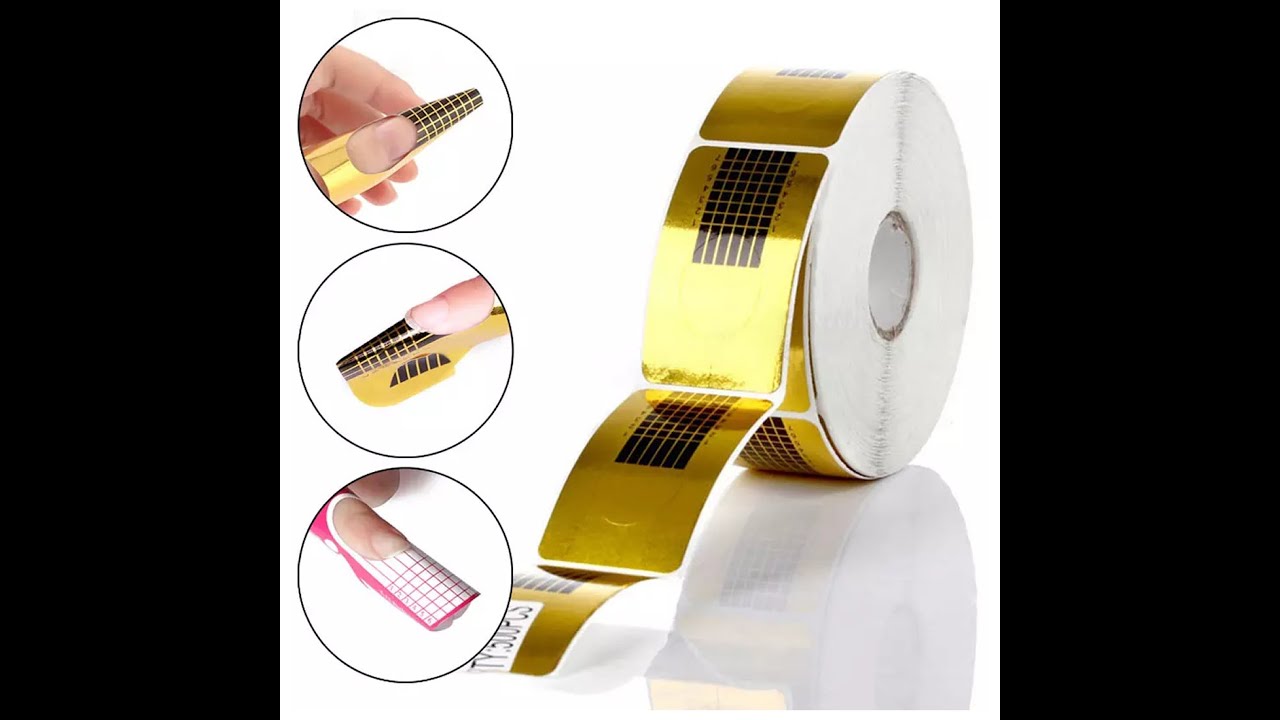 Roll Gold Forms Tip Sculpting Guide Acrylic Gel Tips Nail Extension Forms Sticker For Nail Art Salon