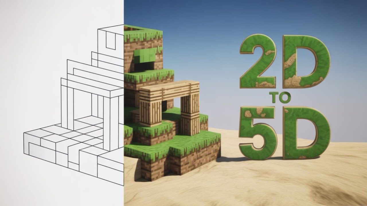 The 4th & 5th Dimensions of Line Theory EXPLAINED in MINECRAFT