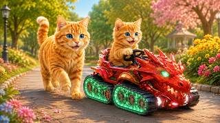 Mama Cat Trims Fur on the Farm and Makes Tiger Hat For Kittens At Home🐾🎩🐯