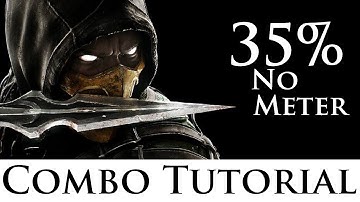 Mortal Kombat X - Combo Tutorial - Scorpion (35% No Meter) (Ninjutsu)