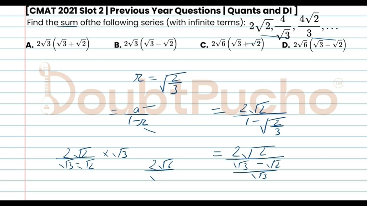 CMAT | CMAT 2021 Quant, Slot 2 | Q21: Video Solution | 