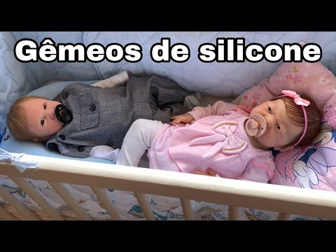 MEUS 2 BEBÊS REBORN DE SILICONE SÓLIDO SENDO GÊMEOS POR UM DIA