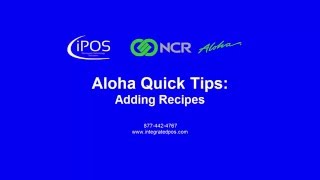 Aloha Quick Tips: Adding Recipes
