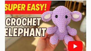 Crochet an Elephant with me/ cute beginner friendly little elephant crochet tutorial screenshot 2