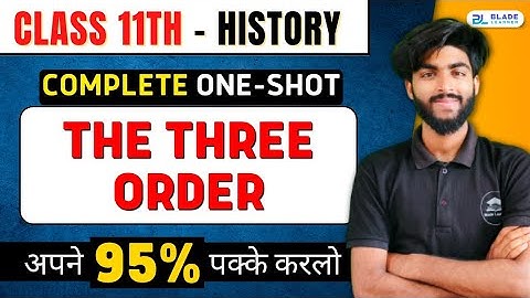 Class 11 The three order | Chapter-6 Class 11 History | Notes - MCQ | One Shot | NCERT