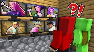 JJ and Mikey Watching For K-POP DEMON HUNTERS on Hidden Cameras in Minecraft Maizen!
