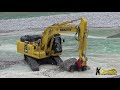 Komatsu PC290-11 NLC Excavator Digging Gravel Under Water #komatsu #excavator