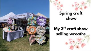 Spring Craft show 2025, Crafts to sell, Craft show setup, Wreath vendor show, Wreath display ideas