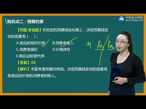 2018年中级经济师《经济基础》 0203第03讲 预算约束 消费者均衡和需求曲线