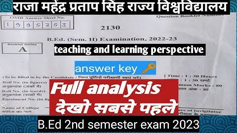 BD-201//teaching and learning perspective//full 🤘🏻analysis//rmpssu//by Sachin sir