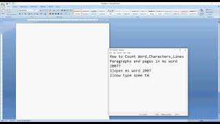 how to count word, line, characters, pages and paragraphs in ms word 2007