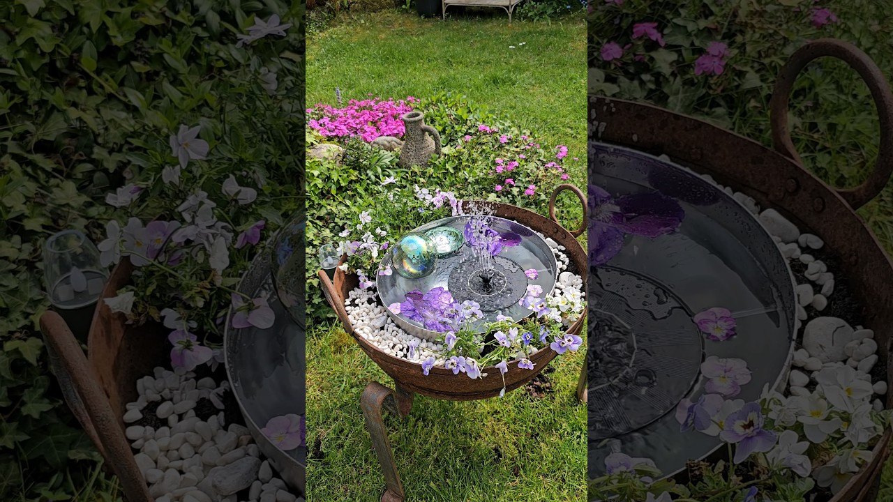 LED SOLARBRUNNEN | Toller Garten- und Balkon Springbrunnen | Gartendeko