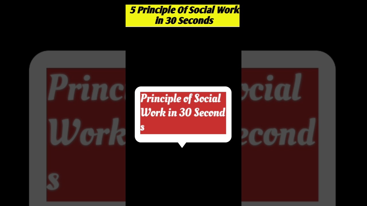 Principle of Social Work 