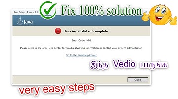 java error code 1603 fix |java install did not complete error code 1603 |1603 error java in tamil
