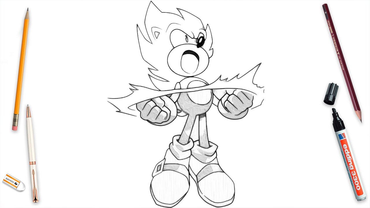 How To Draw Super Sonic Transformation Easy Step By Step | Sonic The Hedgehog Art Lesson