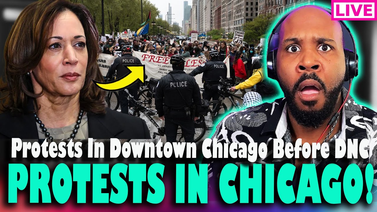 BREAKING: Massive Protests Erupt In Downtown Chicago Before DNC - YouTube