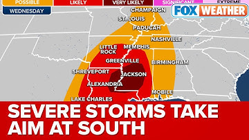 Severe Storms Take Aim At The South; Damaging Winds, Hail, Tornadoes Possible