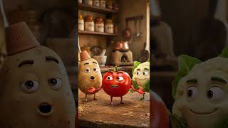 “मैं टमाटर, आलू और गोभी हूँ रे 😄 | Funny Talking Vegetables | Pixar Style”