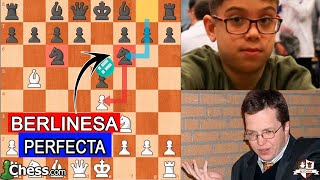 NIÑO PRODIGIO ORO de 10 AÑOS JUEGA UNA BERLINESA PERFECTA Hasta que...! Nigel Short Vs Faustino Oro