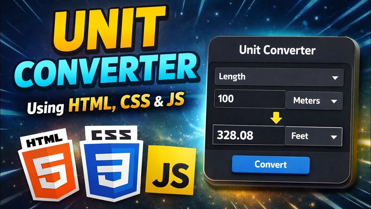 unit converter using html css javascript | javascript projects for ...