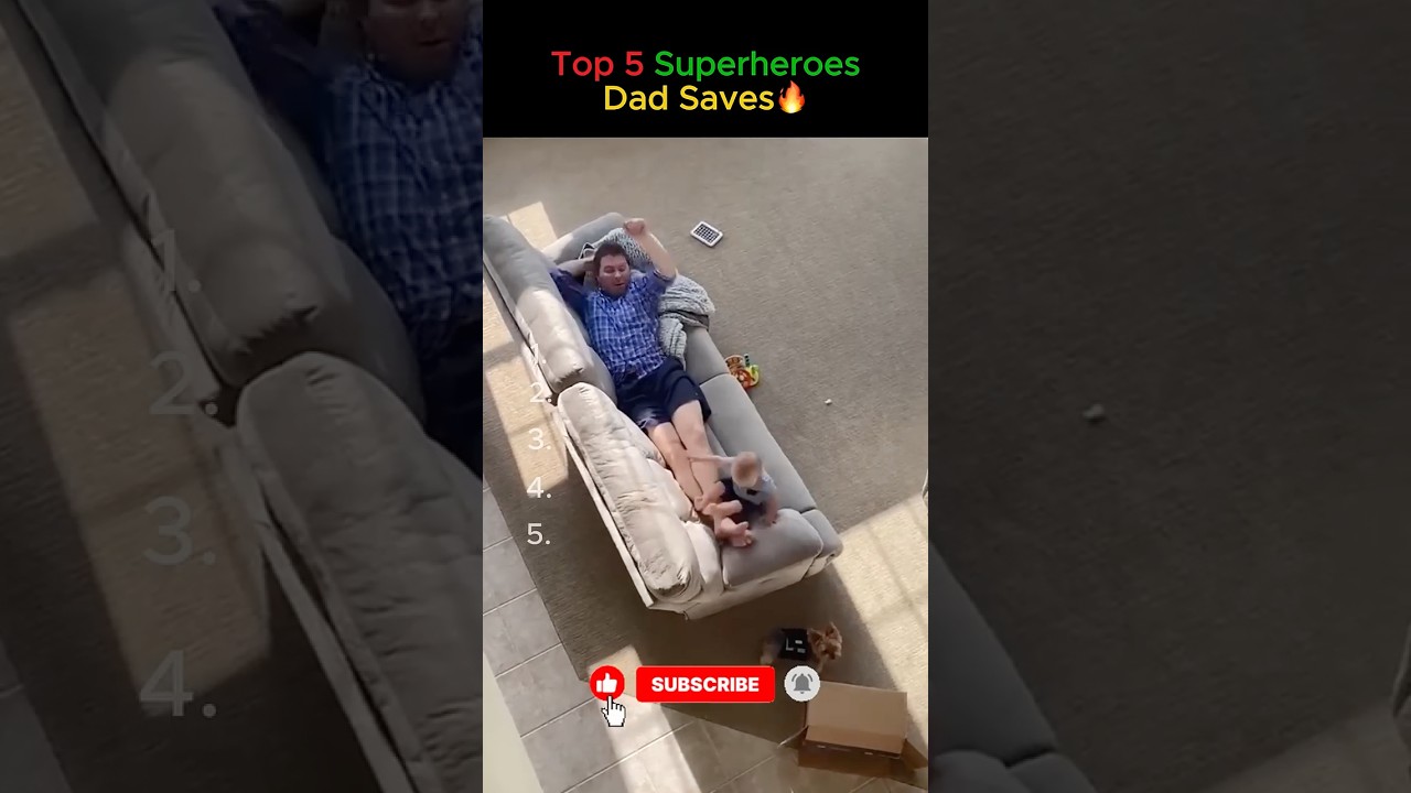 Real life superheroes: Top 5 Dad Saves 🦸‍♂️ #superhero #dad #top5 #ranking