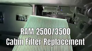 RAM 2500/3500 5th Generation - Cabin Air Filter Replacement