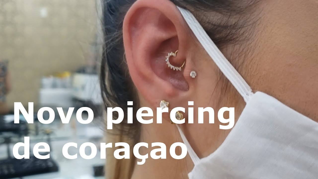 Piercing Helix Orelha Boca Septo Labret Daith Prata 925 Coração