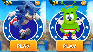 Sonic Dash vs Gummy Bear Runner - Movie Sonic vs All Bosses Zazz Eggman All 70 Characters Unlocked