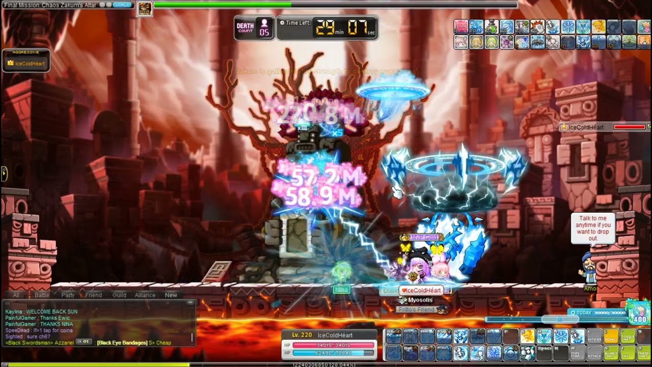 GMS 7.6K INT Ice Lightning Mage Chaos Zakum Solo