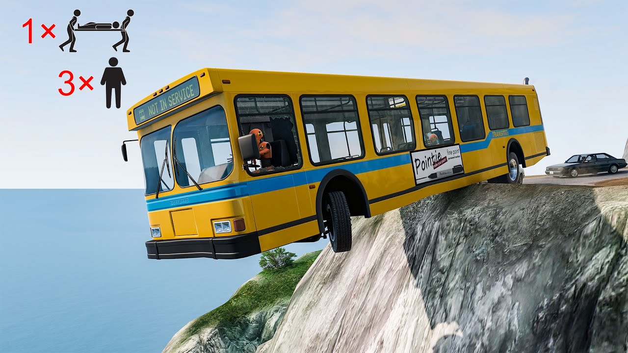 Cars vs Cliff Roads Crashes 