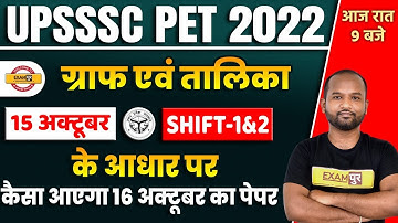 UPSSSC PET DI ANALYSIS 2022 | 15 OCT SHIFT 1 & 2 DI ASKED/EXPECTED QUESTIONS | PET GRAPH AND TABLE