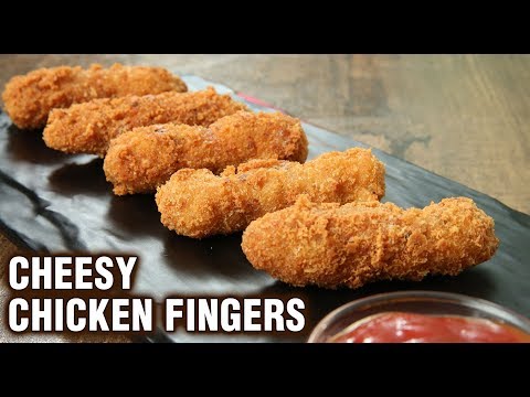 how-to-make-cheesy-chicken-fingers-|-best-party-starter-recipe-|-chicken-fingers-recipe-by-tarika