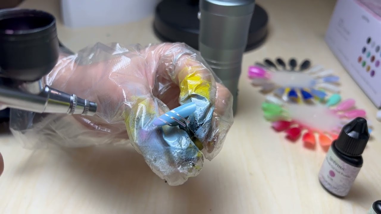 Quevina 12 Colors Airbrush Gel Nail Polish Kit | 10ML/0.33Oz Bottle Air Brush Nails Gel Set