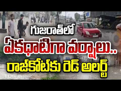 Red Alert For Rajkot As Gujarat Rains Continue|గుజరాత్‎లో ఏకధాటిగా వర్షాలు..రాజ్‎కోట్‎కు రెడ్ అలర్ట్ - 10TVNEWSTELUGU